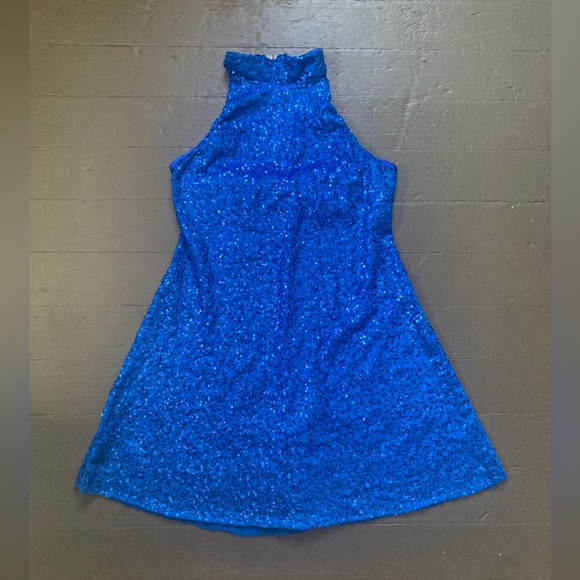 Creations by Cicci Adult Small Blue Sequin Dance Costume - Picture 1 of 4